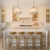 PAKOKULA Modern 6-Light Silver Drum Glam Chandelier with Geometric Clear Crystals and White Fabric Shade for Dining Room - 3 of 4