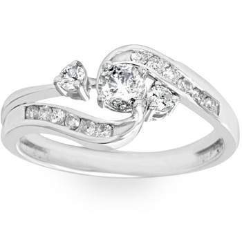 Pompeii3 1/2ct Twist Diamond Engagement Wedding Ring Set 14K White Gold