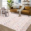 Washable Farmhouse Living Room Rugs, Chenille Non Slip Geometric Stripped Lines Print Bedroom Carpet - 2 of 4