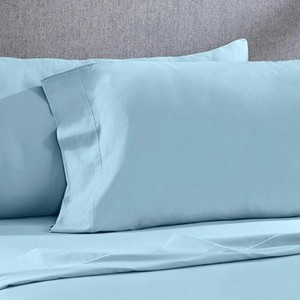 Perthshire Platinum Concepts 1200 Thread Count Solid Sateen Sheet - 4 Piece Set - Aqua - 1 of 3