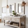 Lirago Distressed Wood Wall Mirrors Farmhouse Mirror Set of 2 Weathered White 36x24 - 3 of 4