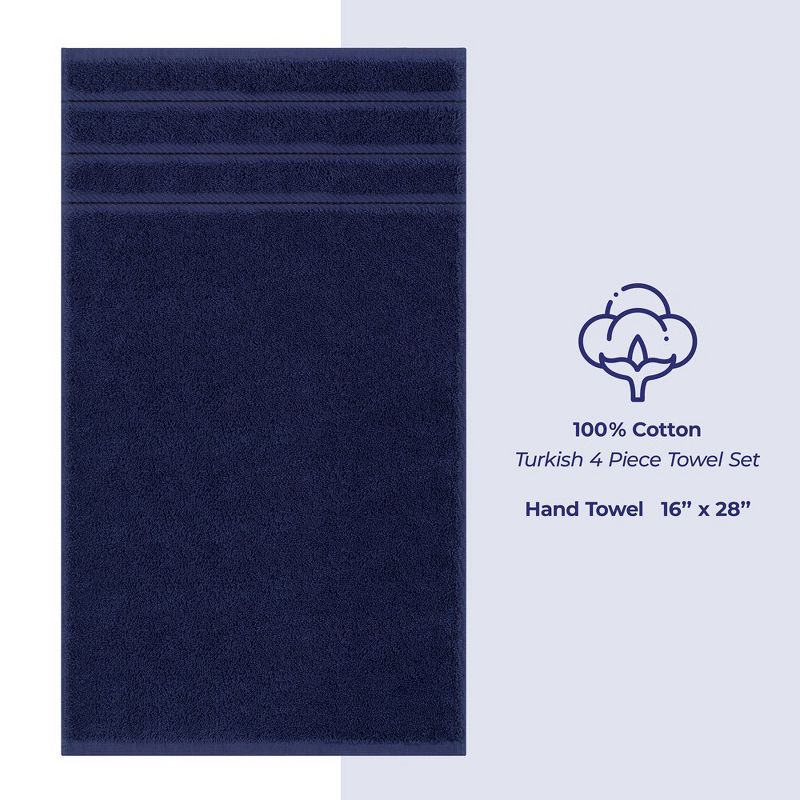 American Soft Linen 4 Pack Hand Towel Set, 100% Cotton, 16 inch by 28 inch, Hand Face Towels for Bathroom, 4 of 10