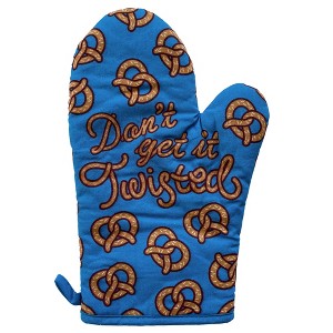 Don't Get It Twisted Oven Mitt Funny Salted Pretzel Novelty Kitchen Glove - Crazy Dog Bakeware - 1 of 4