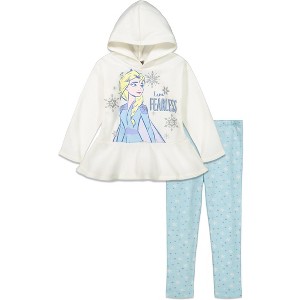 Disney Frozen Elsa Girls Fleece Hoodie and Leggings Outfit Set Little Kid to Big Kid - 1 of 4