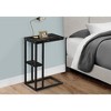 Vynxaria Contemporary C-Shaped Accent Table - Black Marble Look Laminate & Black Metal, 18.25" L x 10.25" W x 25.25" H - 2 of 4