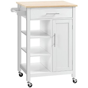 Resenkos Kitchen Cart, Kitchen Island Cart,Kitchen Island Cart, Rolling Kitchen Island with Storage Shelf, Drawer, White - 1 of 1