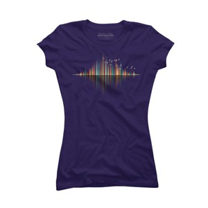 Junior's Design By Humans Nature's Music - Sound Wave By NomAdartStudio T-Shirt - 1 of 3
