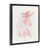 Stupell Industries Pastel Smiling Unicorn Pink Flower Blossom Crown Floating Frame Canvas Art, Black, 25" x 31" - 2 of 4