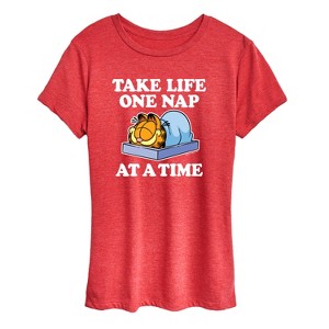 Women's - Garfield - Take Life One Nap Short Sleeve Graphic T-Shirt - 1 of 4