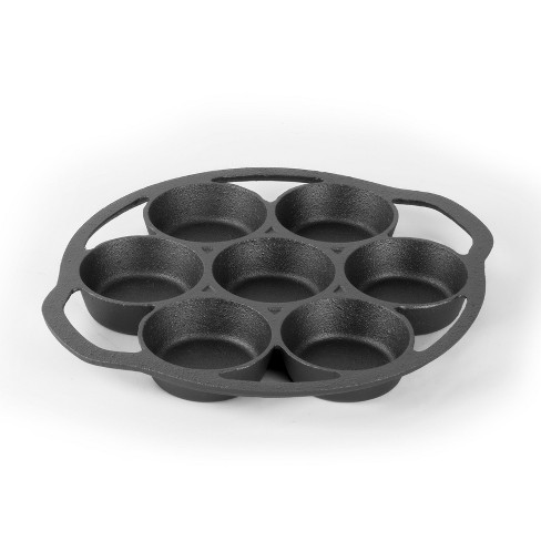 Bruntmor Cast Iron 7-cup Biscuit Pan Non Stick - Black : Target