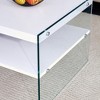 KIGFTSOD MDF Double Layered Rectangular Coffee Table with Storage Shelf, Glass Legs for Living Room, Bedroom - 3 of 4