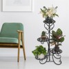 Slickblue Decorative Rounded Plant Stand, Metal Flower Pot Holder, 4-Tier Indoor Outdoor Display, 32 Inch - 3 of 4