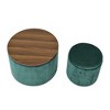 NicBex Modern Round Storage Ottoman Set of 2 Small Footstools with Panel Top for Bedroom and Living Room - 3 of 4