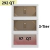 INFURNIC Decorative Storage Cabinets 25.6 Inch 3-Tier Foldable Storage Box with Clear Doors for Easy Access, Beige, 25.59"*15.35"*42.91" - 3 of 4