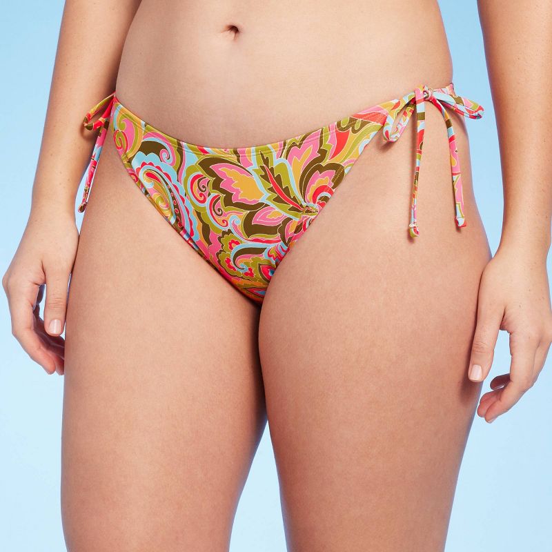 Women's Paisley Print Cheeky High Leg Bikini Bottom - Wild Fable™ Multi, 5 of 9