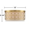 Possini Euro Design Cherie Modern Ceiling Light Flush Mount Fixture 18" Wide Gold Leaf Metal 4-Light White Fabric Drum Shade for Bedroom Living Room - 4 of 4