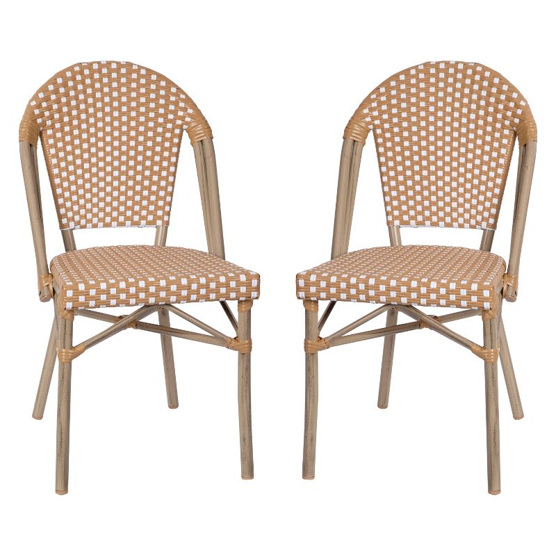 Emma and Oliver Indoor/Outdoor Stacking French Bistro Chairs with Aluminum Frame, 1 of 12