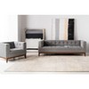 Garnet Linen Tufted Arm Chair - SFV4737A - Light Grey - Safavieh Couture - 2 of 4