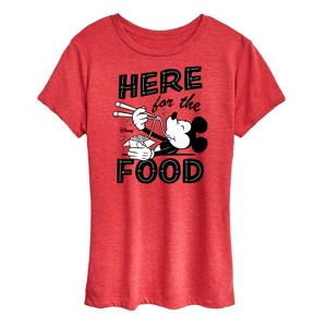 Women's - Disney - Mickey Mouse Here For The Food Short Sleeve Graphic T-Shirt - 1 of 4
