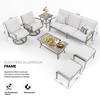 HAPPATIO 7 Piece Aluminum Patio Furniture Set, Outdoor Sofa with Ottomans and Coffee Table - 2 of 4