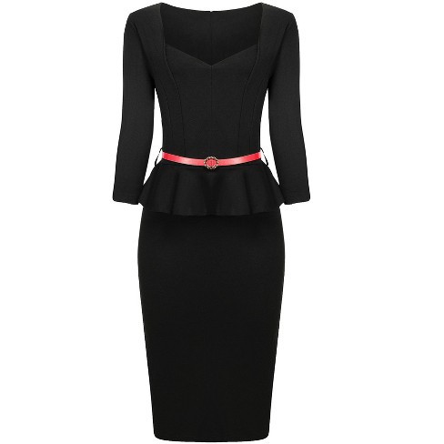 Belted hotsell peplum dress