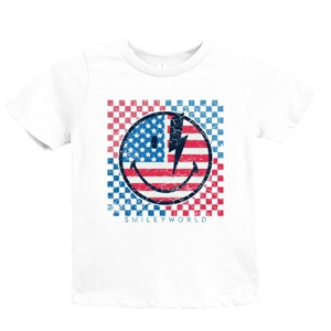 The Juniper Shop SmileyWorld Patriotic Checkered Lightning Youth Short Sleeve Tee - 1 of 4