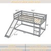 QingMoon Kids Loft Bed, Solid Wood Floor Bunk Bed Frame with Convertible Slide, Safety Guardrails and Ladder for Bedroom - 4 of 4