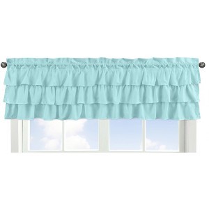 Sweet Jojo Designs Window Valance Treatment 54in. Feather Solid Turquoise Blue - 1 of 4