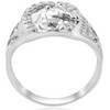 Pompeii3 Mens Diamond Lucky Horseshoe Ring 10K White Gold - 4 of 4