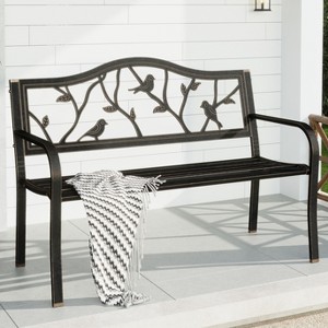 Captiva Designs Two Seat Cast Steel Garden Bench - 1 of 4