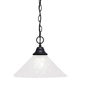 Toltec Lighting Any 1 - Light Pendant in  Matte Black with 12" Italian Bubble Shade - 1 of 1