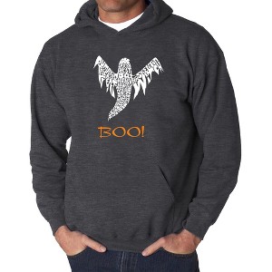 LA Pop Art Halloween Ghost - Men's Word Art Hooded Sweatshirt - 1 of 4