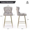 FURNIinspire Dining Chair, Set of 2, Wing Back Bar Chairs for Kitchen Island Dining Room Pub, Gray, 17.7"*17.5"*26" - 2 of 4