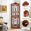 Curio Cabinet With Light,Traditional Style Corner Curio Cabinet With Glass Doors And Shelves, 70 Inch High Curio Cabinet-Cuddlewood - 3 of 4