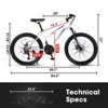 NAYSAYE Bicycle 24 Inch Mountain Bike with 21 Speed Shifter Dual Disc Brakes for Teenagers and Women, White, 66"*24.8"*35" - 3 of 4