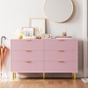 6 Drawer Dresser, Modern 6 Drawer Dresser for Bedroom with Gold Handle and Large Drawer, Wood Double Chest of Drawers and Storage Organizer - 3 of 4