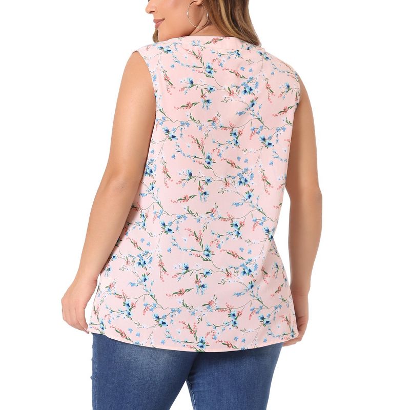 Agnes Orinda Women's Plus Size Spring Outfits Casual Floral Sleeveless Tank Tops, 4 of 5