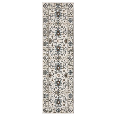 Oriental Weavers Ellington ELL10 Ivory / Blue Indoor Area Rug - 2'3" x 7'6"