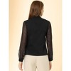 Allegra K Women's Tie Neck Chiffon Long Sleeve Shirt Blouse - 3 of 4