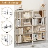 White 5-Tier Industrial Bookshelf, Rustic Brown Tall Bookcase with Open Wood & Metal Design - Vintage Storage Organizer for Books - 2 of 4