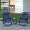 Emma and Oliver 2 Pack Adjustable Mesh Zero Gravity Lounge Chair with Cup Holder Tray - 2 of 4