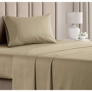 100% Cotton 400 Thread Count 4 Piece Sheet Set - Soft & Cozy Sateen Bed Sheets - CGK Linens - 1 of 4