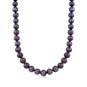 Ross-Simons 10-11mm Black Cultured Pearl Necklace With 14kt Yellow Gold - 1 of 4