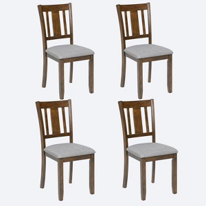 PAGED Dining Chairs Set of 4 Wooden Living Room Chairs Upholstered Kitchen Chairs with Padded Seat for Living Room - 1 of 4