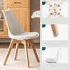 FONTOI Dining Chairs Set of 4, Upholstered Dining Chairs with Wood Legs and Non-slip Pads for Kitchen Living Room, White, 22.83"*32.87"*20.47" - 4 of 4