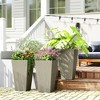 Outsunny 28" Tall Plastic Planters, 3-Pack, Large Taper Outdoor & Indoor Plastic Garden Flower Pots, for Entryway, Patio, Yard - 3 of 4