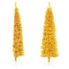 vidaXL 6ft Artificial Half Christmas Tree - Slim Gold-Colored PVC Xmas Tree with Steel Stand - 2 of 4
