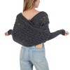 Anna-Kaci Womens Multifunctional Scarf with Sleeves Solid Color Crochet Knitted Cable Scarf Sweater Wraps - 2 of 4