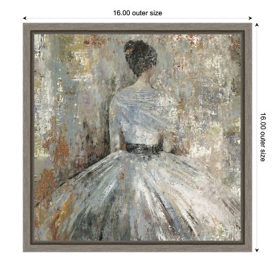 Impressionist Woman in Elegant Gown Framed Canvas Art
