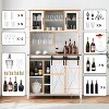 70'' Tall Farmhouse Coffee Bar Cabinet with Sliding Barn Doors - Kitchen Hutch/Wine Bar Cabinet - 3 of 4